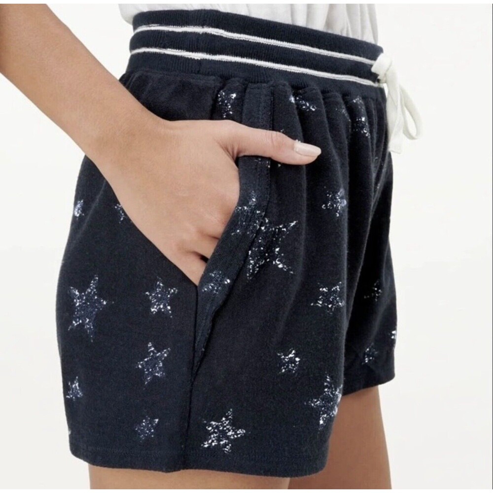 Splendid Shorts Heritage French Terry Star Print High Rise Blue M